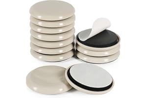 SHINTOP Furniture Sliders, 12pcs 2 Inch Heavy Furniture Mover Chair Sofa Sliding Pads Self Adhesive Gliders for Carpet and Hard Wood Floors(Beige)