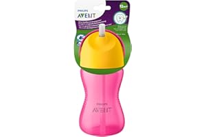 Philips Avent Kubek słomkowy 260 ml, różowy i żółty