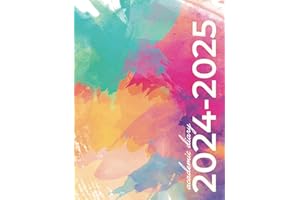 Academic Diary A4 Week To View Hardback: Large Mid Year Planner | August - July | UK Holidays & Moon Phases