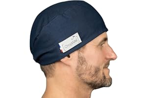CHRYSVAL - Calot Court Bleu Nuit - Bonnet Chirugical Ou Calot Cuisine Unisexe 100% Coton Oeko-Tex - Réglable Avec Attaches