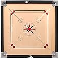 SSG Full Size [ 32*32'Inch ] Waterproof Carrom Board Round Pocket 4mm Plywood , Border 1.5*1.5'Inch with Free Wood Carrom Coinset, 1pcs Striker, 1pcs Carrom Powder