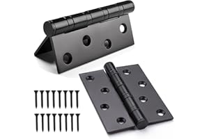 DOEPEBAE Cerniere per Porta Acciaio Inox,Cardini Porta Legno Per Legno Interne a libro 2 ante Coppia Cerniere per Porta Armadio Porta mobili Angolo Piegato Cerniera Fuoco Cuscinetti sfera 3mm Spessore (Black)