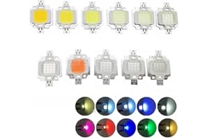 Vrabocry 2pcs 10W High Power LED Chip Natural White 4000K-4500K 900mA DC 9V-11V 10W SMD COB Light Emitter Components Diode 10W Bulb Lamp Beads DIY Lighting