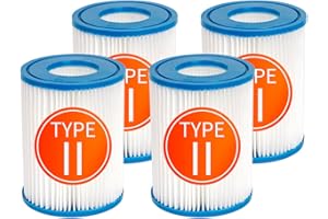 Benfosh 4 filtros de Piscina compatibles con BestWay Cartridge II,para BestWay 58094 tamaño II,Filtro de Piscina de 4.1 "x 5.3"