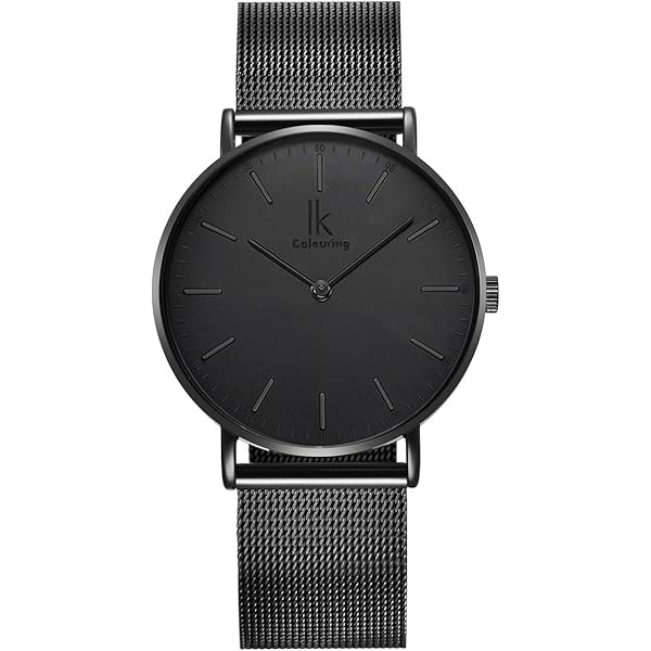BUREI Uomo Orologio da Polso al Quarzo Classico con Cassa Ultra Sottile Design Minimalista Quadrante Analogico Data Finestra (nero nero-blu, Acciaio inossidabile