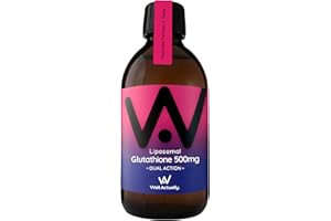 WELL ACTUALLY Liposomal Glutathione 500mg (60 Servings - 300ml) High Bioavailability Setria® Glutathione Supplement with Vitamin B6 & Selenium - Powerful Antioxidant - Vegan, Cherry Mint Flavour