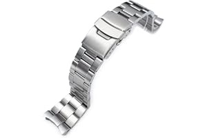 MiLTAT 22 mm klockarmband för Seiko SKX007 SKX009 SKX173 SKX175, Super-O solida skruvlänkar, armband