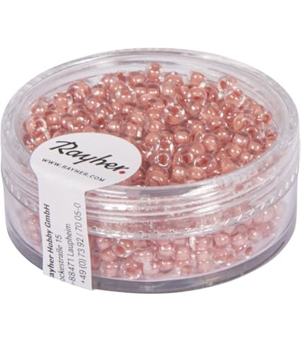 Rayher 1405911 Rocailles, 2,6 Mm ø, Opaque Gelüstert, Boîte 17 G, H. Vert