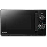 Toshiba MW2-MM20P(BK) 20L Freestanding Microwave 700W 5 Power Levels with Easy Defrost LED Interior Lighting Black