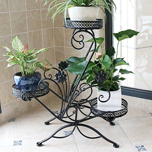 Multi-Tier flower racks iron balcony staircase plant stand pot rack floor model european simple creative for outdoor Indoor-C