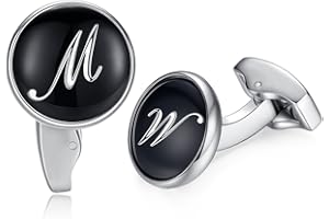 HONEY BEAR Briefe Initialen Buchstabe manschettenknöpfe Herren Edelstahl Hochzeit Cufflinks Manschettenknopf Schwarz