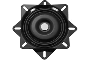 sourcing map 2Pcs 6.5" Bar Stool Swivel Replacement, 360° Rotation Lazy Susan Turntable, Square Semi-Ball Bearing Seat Swivel Base Mount Plate for Recliner Chair or Table, Black (160x1.5mm)