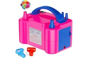 Motorenbau Pompe à Ballons électrique, gonfleur de Ballons électrique avec Double buse, Deux Modes de Fonctionnement, Pompe à Ballons 220V 600W, pour décorations d'anniversaires et Mariages, fêtes