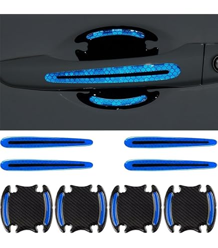 CompraFun Film Protecteur Transparent Pour Poignées De Porte Auto - Lot De 8 Pièces Anti-Rayures Universel