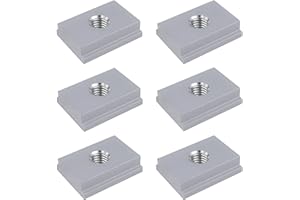 HPAMBA Dadi a T Dado con Scanalatura a T Dado Scorrevole con Binario a T Dado a T in Lega di Alluminio Dado a T con Filettatura M8 per Industria del Legno, Metalmeccanica e Meccanica 6 Pezzi (Argento)