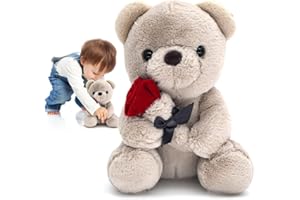 Zinueen Orso Teddy peluche 23 cm, Orsacchiotto di Peluche, Regalo di San Valentino per La Fidanzata, Morbido Orso di Peluche per Regalo Fidanzata Natale, Compleanno (Marrone)