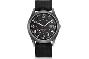 Macabolo - Montre à quartz pour homme - Lumineuse dans l'obscurité - Style militaire - Style décontracté - Calendrier