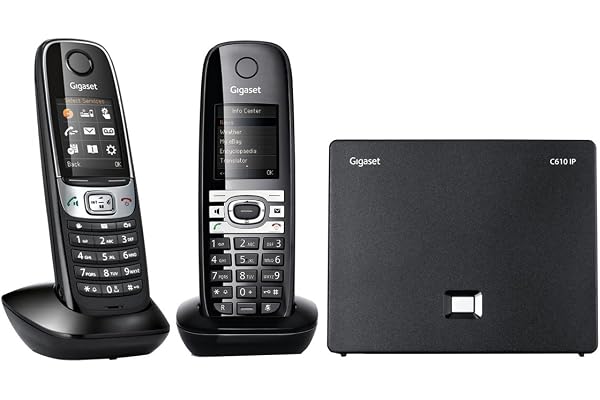 Gigaset C610 IP Duo Téléphone VoiP sans fil avec Eco DECT combiné supplémentaire Noir