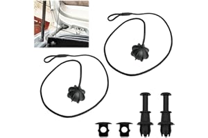 BRILEZE 1 Pair Parcel Shelf String Car Rear Parcel Shelf Cords for VW Golf Audi Skoda Hatchback Models Interior Tonneau Cover Strap Cord Hanging Rope Car Auto Trunk Shelf Replacement, with 2 Pcs Buckle