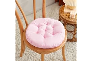 DOTBUY-SHOP Cojines Sillas Jardin Pack 4 Cojines Redondos Cojines de Asiento para Sillas de Terraza Cocina Patio Balcón Salón, 40x40cm para Decoración Interior o Exterior (40cm/15.7’’,Rosa)