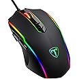 RGB Gaming Mouse Wired,Vollion PC Gaming Mice with 8 Programmable Buttons,Chroma RGB Backlit, 7200 DPI Adjustable,Comfortable Grip Ergonomic Optical Computer Gaming Mice with Shutton Button,Black