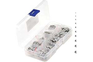 DDHOMIN 570 Pieces 304 Stainless Steel Precision Bearing Balls 10 Sets of Steel Ball 2-7mm
