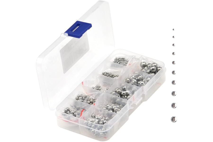 570 Pieces 304 Stainless Steel Precision Bearing Balls 10 Sizes of Steel Ball 2-7mm