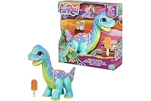 HASBRO furReal Snackin’ Sam the Bronto, giocattolo Interactive Animatronic Plush, bambini dai 4 anni in su