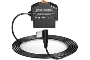 Gebildet Kit di cablaggio OBD per Dash Cam USB di tipo C con Cavo di Alimentazione OBD per Dashcam da 12-24V a 5V/3A con Protezione da Bassa Tensione,Sorveglianza Parcheggio 24ore su 24/modalità Acc