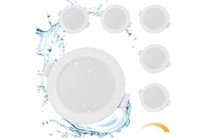 Gr4tec Spot LED Encastrable Salle de Bain IP65, 6 x 6W Dimmable 2700K Blanc Chaud, Spot Encastré extra plat 35mm, Trou Φ68-80mm, AC230V Plafonnier Pour Cuisine Salon Couloir