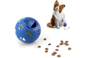 MEKEET Balle à friandises pour Chien Jouet pour Chiot Distributeur de friandises pour Chiot Jouet interactif Jouet d'entraînement pour Chiens, Chats, Lapins, Hamsters(Bleu)