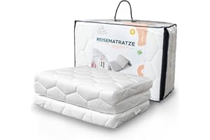 Alcube Matelas de Voyage 70 x 140 cm – pour Un lit de Voyage ou Matelas d'invités avec Housse de Matelas Blanc