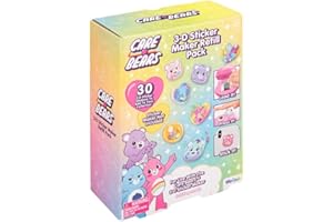 Care Bears 3D Sticker Maker Refill Pack, Make 30+ Shaker Stickers with Gems, Sprinkles & Backgrounds, Compatible with Cheer Bear Sticker Maker (Sold Separately), Fun Craft Kit for Kids | Paladone