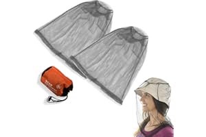 EIYVPRA Mückenschutz hut, 2PC Head Net Face Mesh Head Cover,Mosquito Kopf-Kescher Gesichts-Ineinander Greifen,Net Kopfschutz-Netz,Kopfnetz Gesicht Mesh Kopf Abdeckung für Outdoor Lovers,Angelni(Grau)