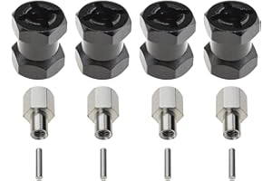 YINETTECH 4pcs 12mm RC Moyeu de Roue Prolongateurs Hexagonaux 15mm Extension Adaptateur d'entraînement Coupleur Compatible pour Voiture sur Chenilles Télécommandée 1/10