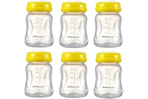 Max Strength Pro Bottiglie di latte materno 6pc set con coperchi ermetici, 170,1 gram 180 ml riutilizzabile biberon a collo largo migliore per latte materno Collection & Storage Solution, senza BPA