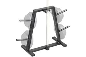 ZHOOGE Weight Plate Rack Olympic Plate Rack Weight Storage Rack for 1-Inch Weight Plates, Olympic Weight Plate Tree - Heavy Duty Bumper Plate Rack for Home Gym, Holds 300 lbs