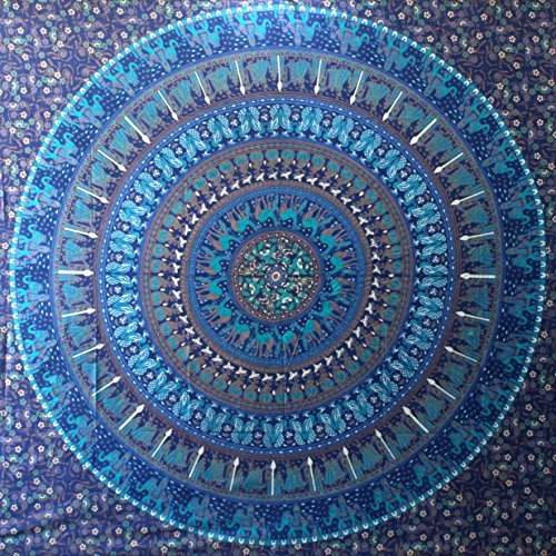 Camel Elephant Tapestry hippie tapestry mandala tapestry wall hanging wall decor home decor (Turquoise) by Craftozone