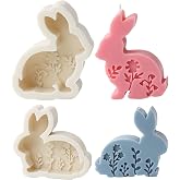4 Stück Osterhase Silikonformen – 3D Hasen Gießform Für Kerzen, Gips & DIY Basteln