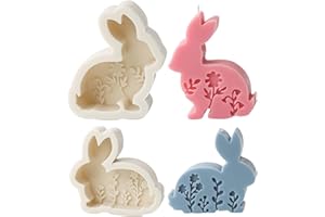 ‎SKEADEX 2 Stück Osterhase Silikonform, Ostern Kaninchen Silikonformen Gießformen, Ostern Hase Gießformen Silikon, Osterhase Beton zum Gießen, Silikon Gießform for Gips, Sojawachs Kerzen, Ostergeschenke