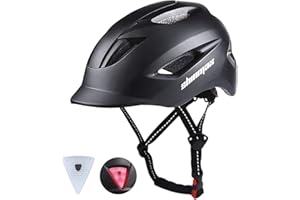 Shinmax Casco Bici,Bicicletta Certificato CE MTB Casco da Bicicletta per Uomo Donna,Casco Ciclismo Adulto Luce LED USB Ricaricabile,Caschi Ciclismo per Mountain
