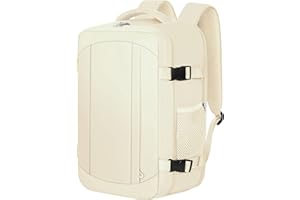 Ltemziiy Bagage Cabine 40x20x25 pour Ryanair Sac à Dos Voyage sous Siège, Bagage à Main Sac à Dos Cabine Avion Voyage Taille Cabine Bagage 20L - Beige