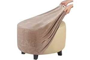 ZEaink Copri Pouf Rotondo Elasticizzato Fodera per Ottomana Copertura Dell'Ottomano Jacquard Copri Poggiapiedi Ottomano Pouf Rotondo Copertura per Poggiapiedi (Color : #1, Size : 50x50x40cm)