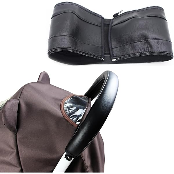 2 Pezzi Copri Maniglie Passeggino In Pelle PU - Antipolvere E Antisudore, Universali, Nero - Foto 11
