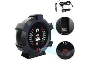 MOTOCOCHE DC 5-28V Inclinometro Digital Coche para Todos los Vehículos, Clinometro Automotriz Velocimetro GPS Vehículos con Brújula Electrónica
