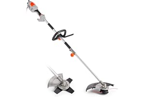 VonHaus 2 in 1 Grass Trimmer & Brush Cutter 1000W – 38cm Max Cutting Width – 10m Cable, Safety Switch, Auxiliary Handle, Shoulder Strap, Lightweight and Tap & Go System