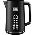 BLACK+DECKER Digital Kettle, 2200W, 1.7L, Touch Screen, Double Wall Design, 6 Preset Temps, 30-Min Keep Warm, LED Display, Auto Shut-Off, Boil-Dry Protection, Cool-Touch Exterior, Black - JCD200-B5