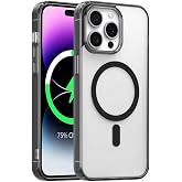 SyncCase iPhone 15 MagSafe Uyumlu Şeffaf Sert Telefon Kılıfı Manyetik Hizalama İnce Hafif Darbe Dayanıklı Kamera Korumalı Kor