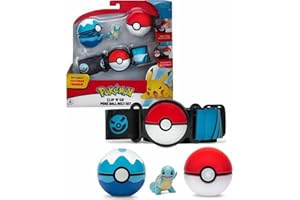 Bandai Clip 'N' Go-1 Cintura, 1 Poké Scuba Ball e 1 Personaggio 5 cm Carapuce (Squirtle) -Accessorio per travestirsi da Allenatore Pokemon, Colore, JW0231
