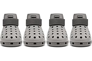 JOLIR DESIGN Dog Shoes for Hot Pavement - Dog Boots for Small & Medium & Large Dogs, Dog Boots Paw Protectors, Easy ON & OFF, Non-slip, Waterproof, Easy-Clean Dog Booties for Beach and Snow (Gray, S)